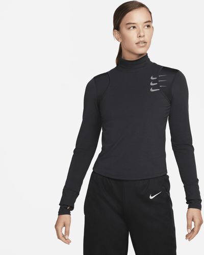 Nike Dri-fit Adv Running Division Hardlooptop Met Lange Mouwen - Zwart