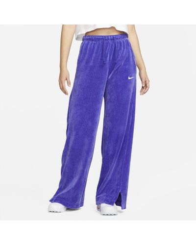 Nike Nsw Velour Pant Wide - Blue