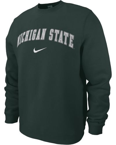 Nike Michigan State Club Fleece College Crew-neck Sweatshirt - Green