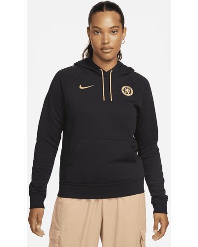 Nike Chelsea Fc Essential Fleece Pullover Hoodie - Black