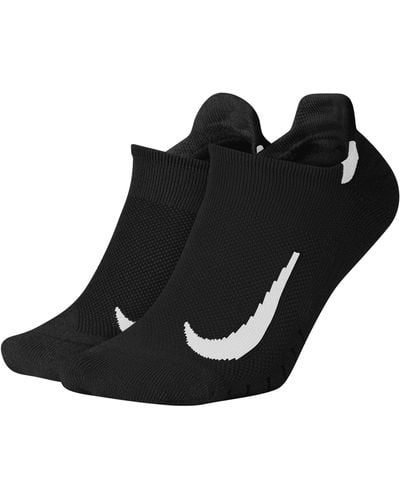 Nike Multiplier Running No-show Socks (2 Pairs) - Black