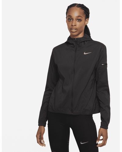 Nike Impossibly Light Hooded Running Jacket In Black,