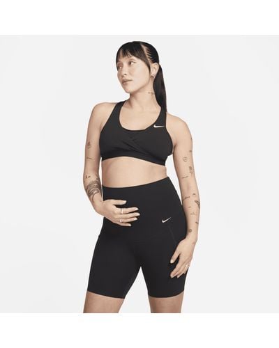 Nike Zenvy (m) Gentle-support High-waisted 8" Biker Shorts With Pockets (maternity) - Black