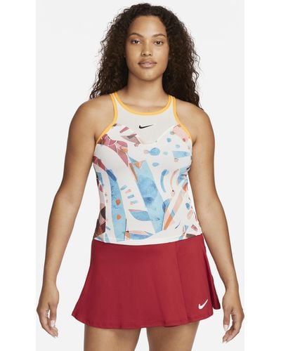 Nike Court Dri-fit Slam Printed Tennis Tank Top Polyester - Red