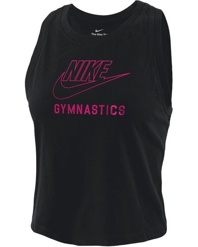 Nike Swoosh Gymnastics Cropped Tank Top - Black