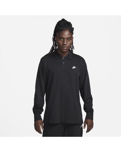 Nike Club Long-sleeve Knit Polo - Black