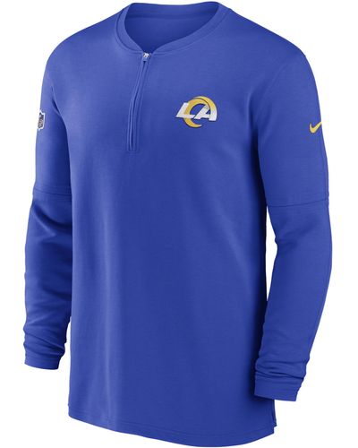 Nike Los Angeles Rams Sideline Men's Dri-fit Nfl 1/2-zip Long-sleeve Top - Blue
