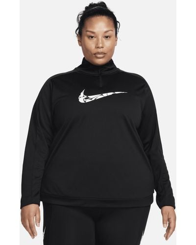 Nike Swoosh Dri-fit 1/4-zip Mid Layer 50% Recycled Polyester - Black