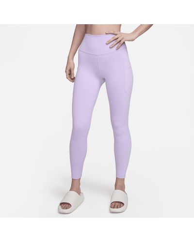 Nike One High-waisted 7/8 Leggings With Pockets - Purple