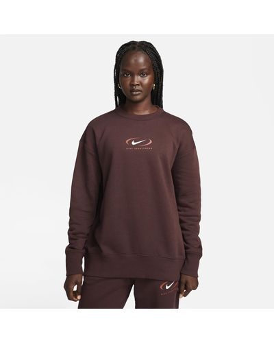 Nike Sportswear Phoenix Fleece Oversized Crew-neck Sweatshirt - Brown