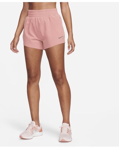 Nike Dri-fit Running Division High-waisted 3" Brief-lined Running Shorts With Pockets - Pink