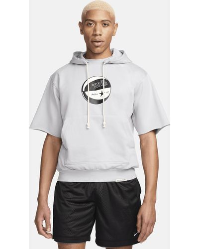 Nike Standard Issue Dri-fit Short-sleeve Hoodie Cotton/polyester - White