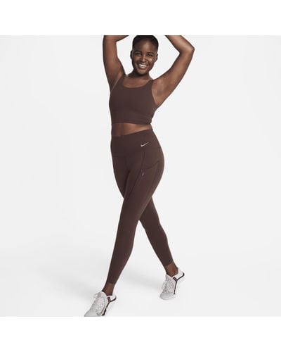 Nike Go Therma-fit High-waisted 7/8 Leggings With Pockets - Brown