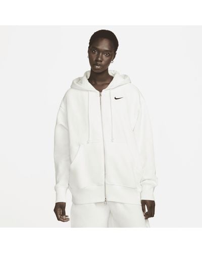 Nike Sportswear Phoenix Fleece Oversized Full-zip Hoodie - White