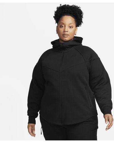 Nike Sportswear Tech Fleece Windrunner Full-zip Hoodie (plus Size) - Black