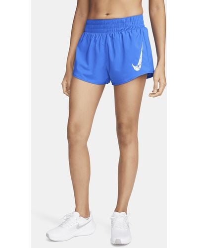 Nike Shorts dri-fit a vita media con slip foderati 8 cm one - Blu