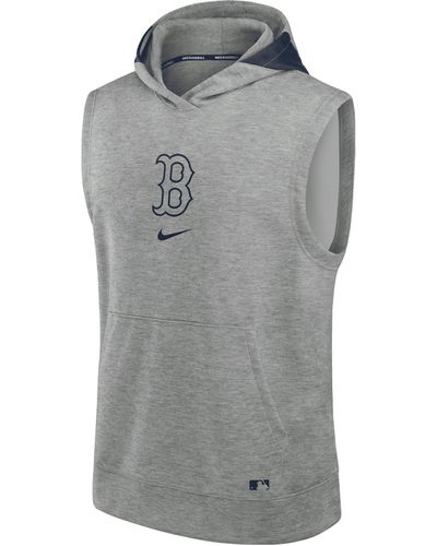Nike Seattle Mariners Authentic Collection Early Work Men's Dri-fit Mlb Sleeveless Pullover Hoodie - Gray