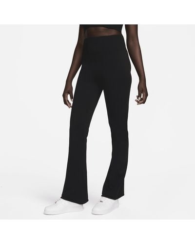 Nike Sportswear Chill Knit Tight High-waisted Sweater Flared Pants - Black