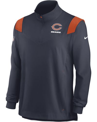 Nike Repel Coach (nfl Chicago Bears) 1/4-zip Jacket - Blue