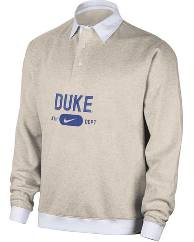 Nike Duke Club Fleece College Long-sleeve Polo - Natural