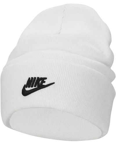 Nike Peak Tall Cuff Futura Beanie - White