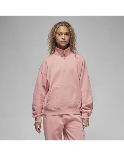 Nike Flight Fleece Quarter-zip Top - Pink