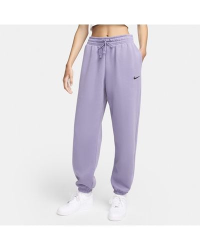 Nike Sportswear Phoenix Fleece High-waisted Oversized Tracksuit Bottoms Polyester - Purple