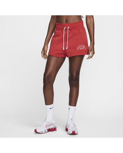 Nike Sportswear Phoenix Fleece High-waisted Shorts - Red
