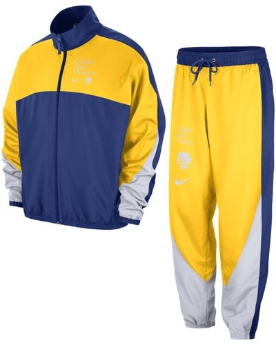 Nike Golden State Warriors Starting 5 Courtside Nba Graphic Tracksuit Polyester - Blue