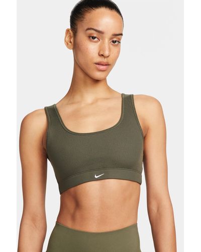 Nike, Dri-FIT Swoosh Women's Medium-Support 1-Piece Padded Longline Sports  Bra, Enamel Green