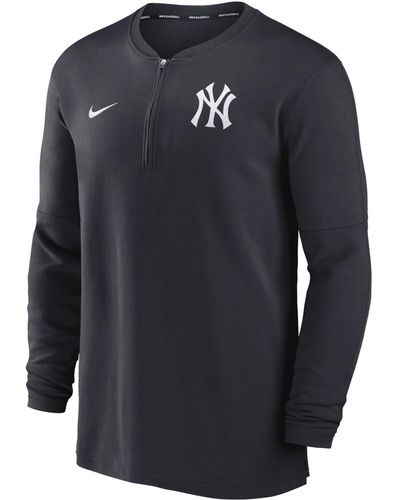 Nike Los Angeles Dodgers Authentic Collection Game Time Dri-fit Mlb 1/2-zip Long-sleeve Top - Blue