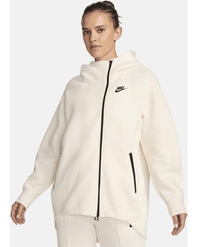 Nike Sportswear Tech Fleece Oversized Full-zip Hoodie Cape - Natural