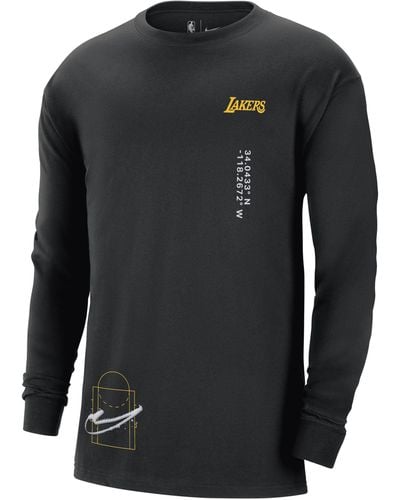 Nike Golden State Warriors Courtside Max90 Nba Long-sleeve T-shirt - Black