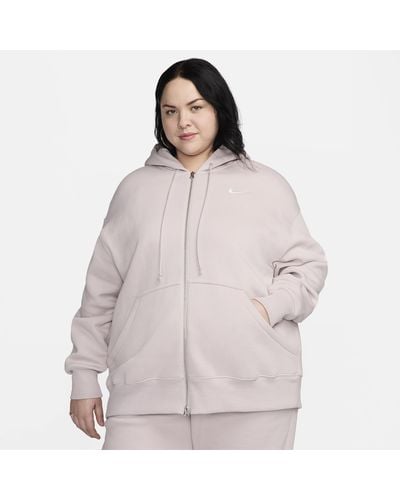Nike Sportswear Phoenix Fleece Oversized Full-zip Hoodie - Purple