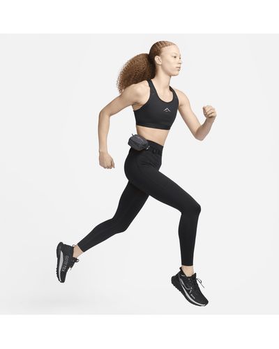Nike Trail Go Firm-support High-waisted 7/8 Leggings With Pockets - Black
