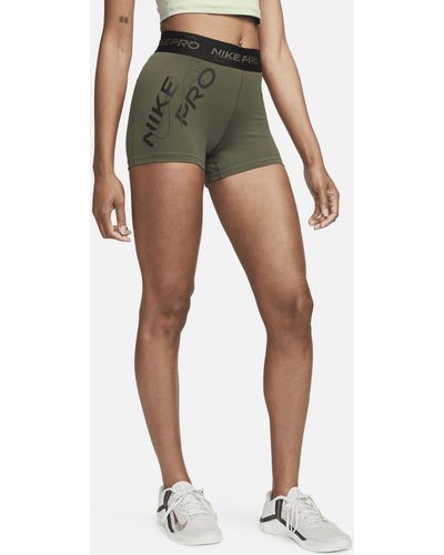 Nike Pro Shorts Met Halfhoge Taille En Graphic - Groen