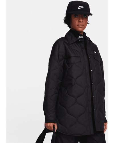 Nike Sportswear Essential Doorgestikte Trenchcoat - Zwart