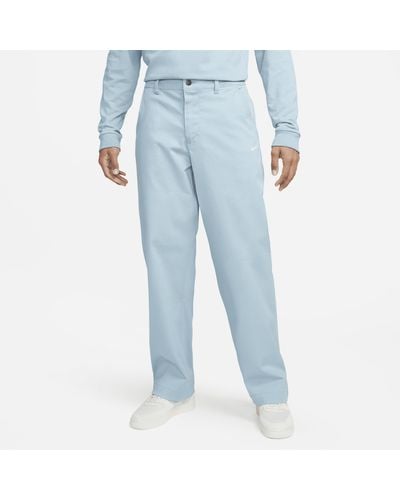Nike Life Unlined Cotton Chino Trousers In Blue,