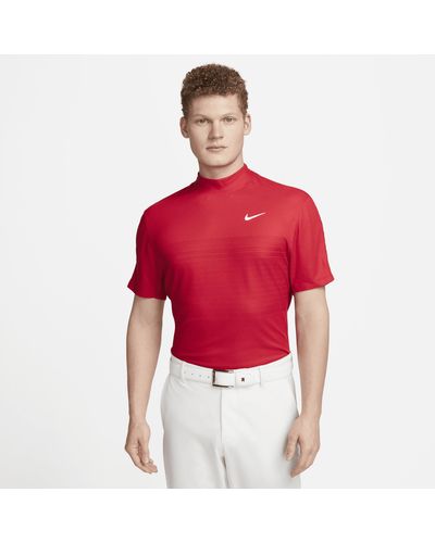 Nike Polo da golf con collo a lupetto dri-fit adv tiger woods - Rosso
