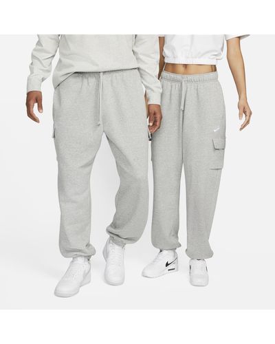 Nike Sportswear Club Fleece Mid-rise Oversized Cargo Sweatpants - Gray