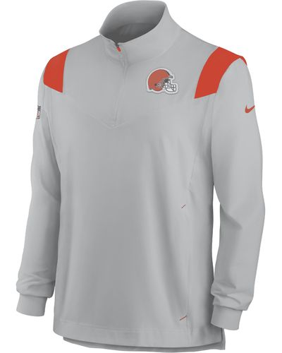 Nike Repel Coach (nfl Cleveland Browns) 1/4-zip Jacket - Gray