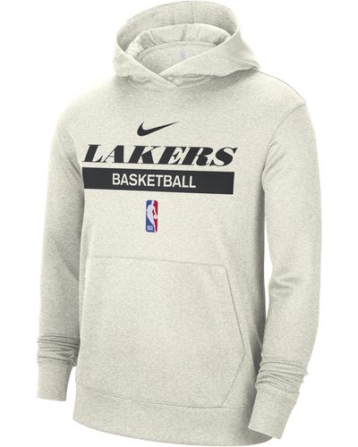 Nike Los Angeles Lakers Spotlight Dri-fit Nba Pullover Hoodie - White