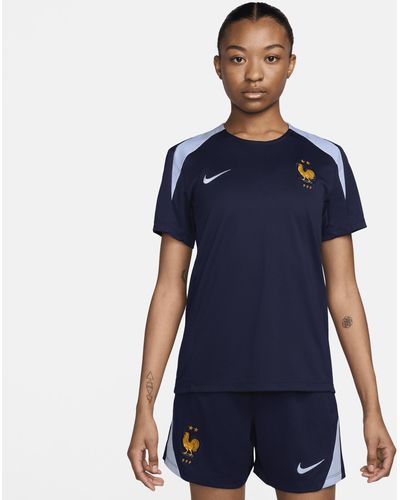 Nike Fff Strike Dri-fit Football Short-sleeve Knit Top Polyester - Blue