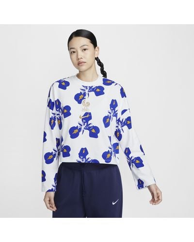 Nike Fff Football Long-sleeve Striped Top - Blue