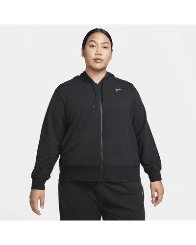 Nike Dri-fit One Full-zip French Terry Hoodie (plus Size) - Black
