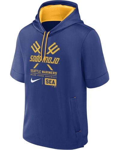 Nike Seattle Mariners City Connect Mlb Short-sleeve Pullover Hoodie - Blue