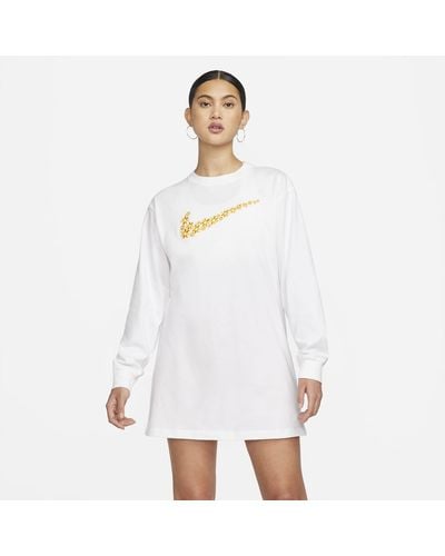 Nike Sportswear Long-sleeve Dress - White