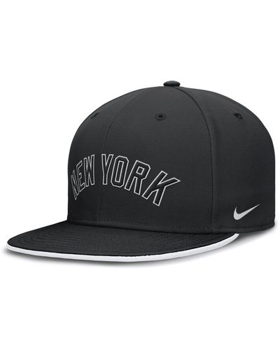 Nike New York Yankees Primetime True Dri-fit Mlb Fitted Hat - Black