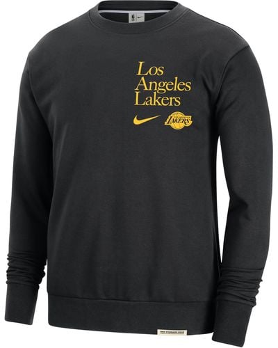Nike Los Angeles Lakers Standard Issue Dri-fit Nba Crew-neck Sweatshirt - Black