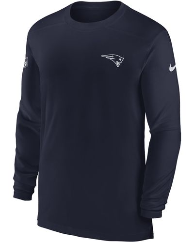 Nike Dri-fit Sideline Coach (nfl New England Patriots) Long-sleeve Top - Blue